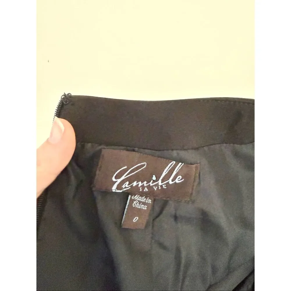 Camille La Vie Rhinestone Cutout Floral Halter Trumpet Prom Maxi Dress Gown 0 - Picture 6 of 8